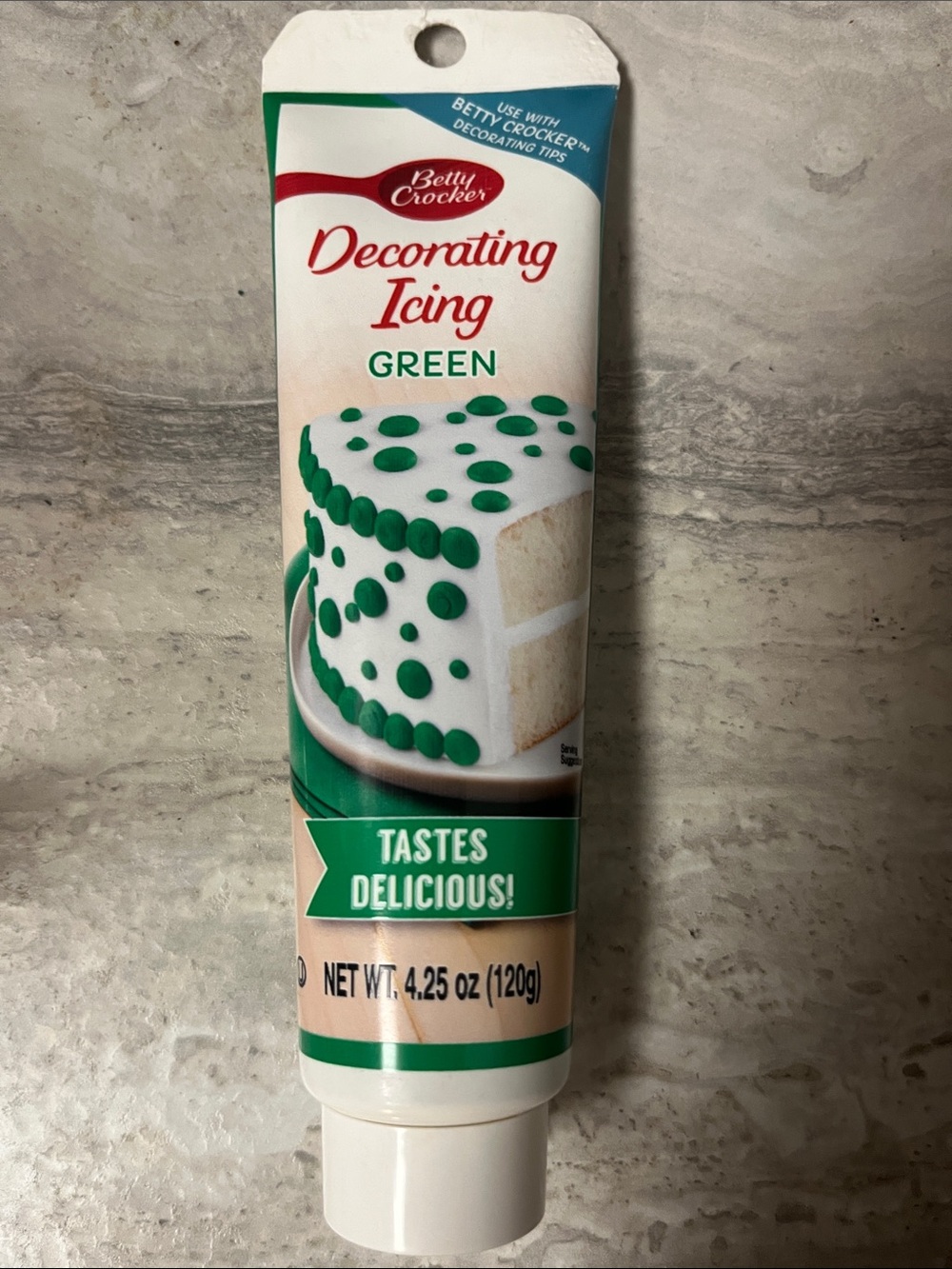 Betty Crocker Green Decorating Icing Tube with White Label